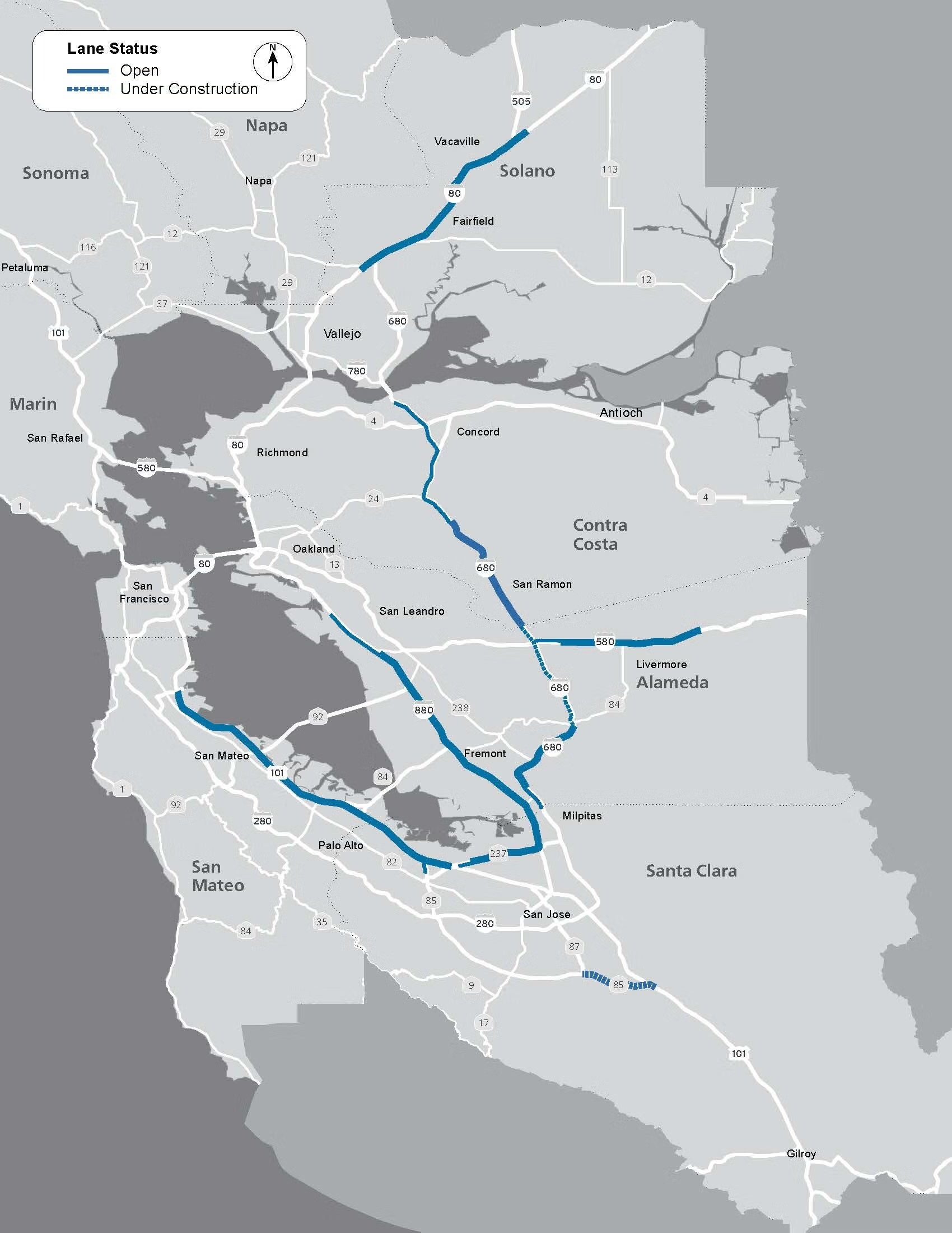 Express Lanes map