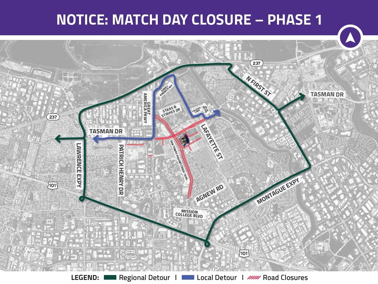 Phase 1 closures map