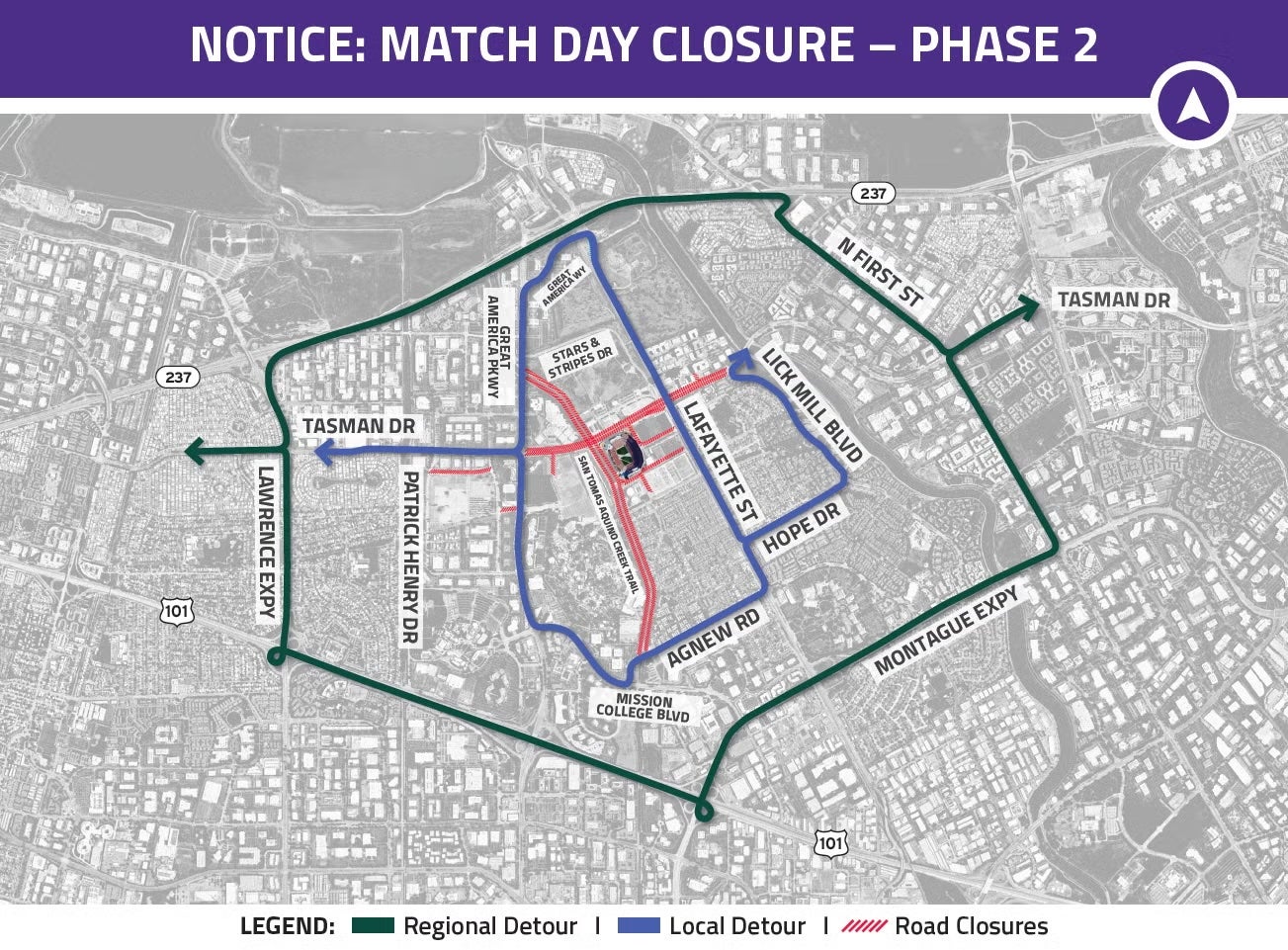 Phase 2 road closures map