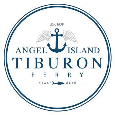 Angel Island Tiburon Ferry logo with an anchor and wings