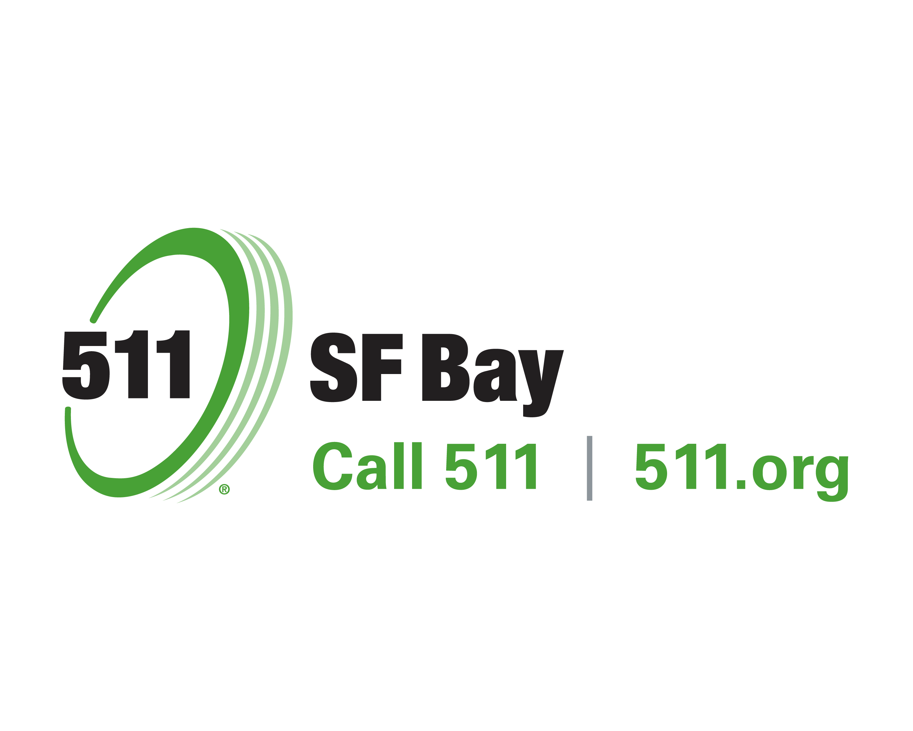 511 SF Bay Logo with tagline, 2-Color horizontal in PNG format
