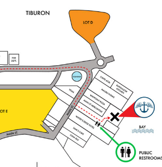 Zoomed out map of the ferry terminal