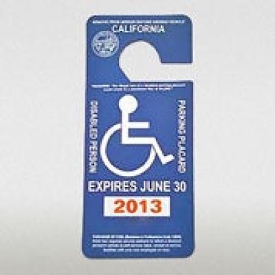 image of a blue disabled placard