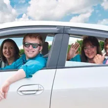 A group of people in a carpool