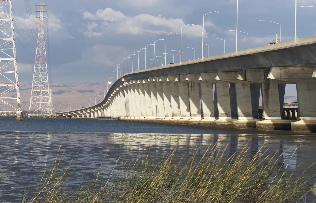 An eye-level view of Dumbarton Bridge