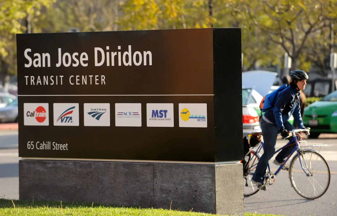 San Jose Diridon Transit Center featuring several transit agencies