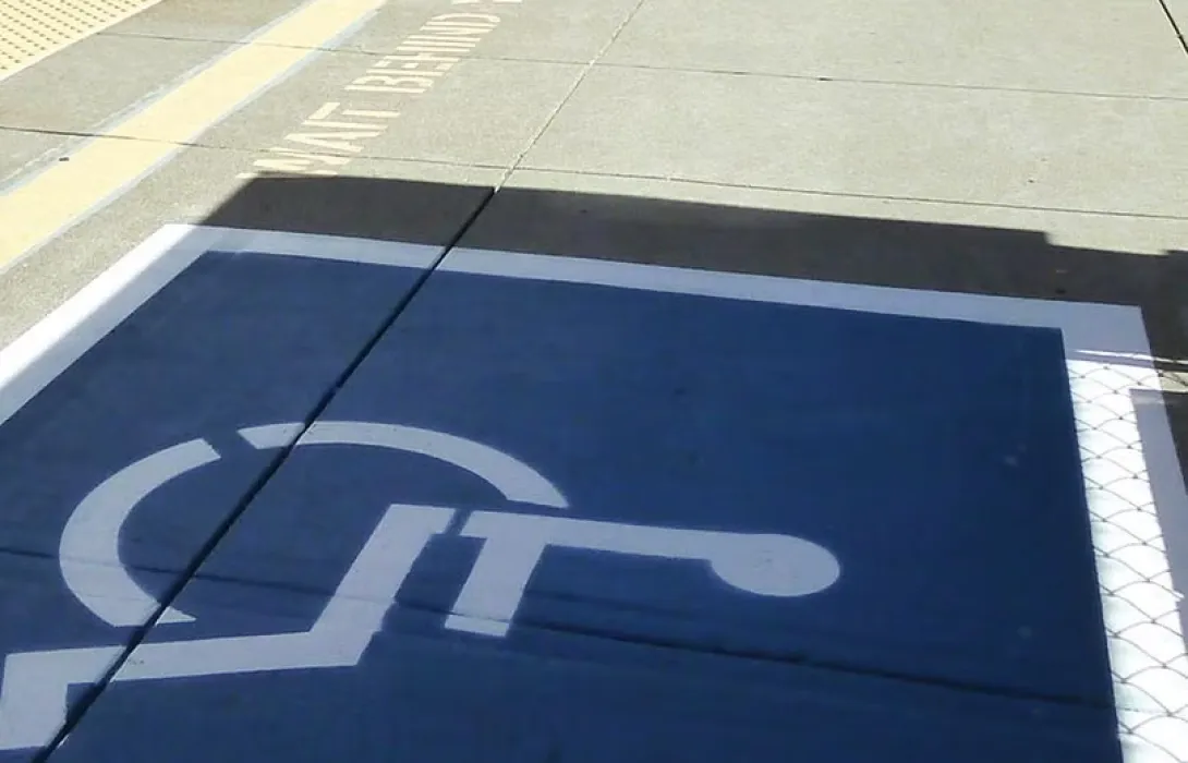 Photograph of a handicap parking spot